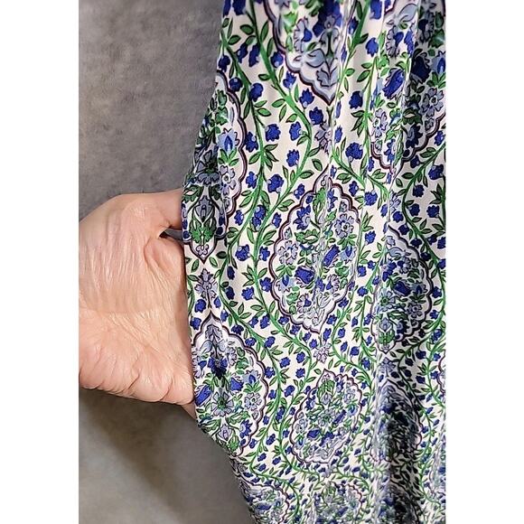 BODEN Jersey Maxi Dress Size US 16-18R Floral V Neck Smock Waist Pockets Stretch - Picture 9 of 15